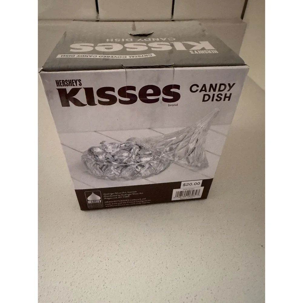 Hershey's Kisses Clear Crystal Covered Candy Dish by Godinger New in Box 5x5